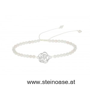 Armband Rosenquarz & Blume